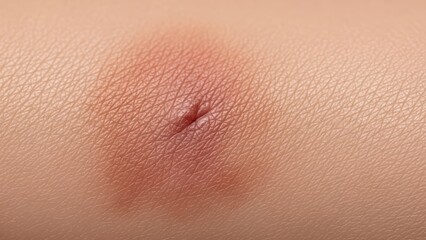 Fototapeta premium Close-up view of human skin with reddened scar and detailed texture