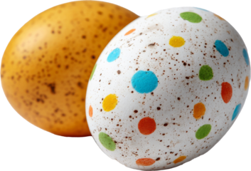 colorful Easter egg isolated on white or transparent background