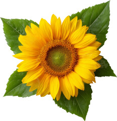 Obraz premium bright sunflower isolated on white or transparent background