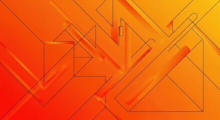Dynamic interplay of geometric shapes and vibrant warm tones creating a modern vibe