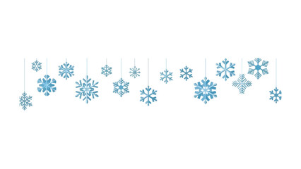 Fototapeta premium Dancing Snowflakes: A delicate display of individual snowflake designs gracefully suspended, portraying the serene beauty of winter, capturing the delicate shapes of nature's icy art.