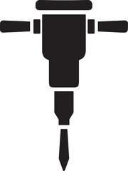 Jackhammer Silhouette Icon – Construction and Demolition Tool Vector Adobe Illustrator Artwork