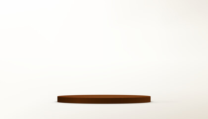 Beige and White Background Empty Room Studio with Brown podium Space for selling products. Vector illustration.