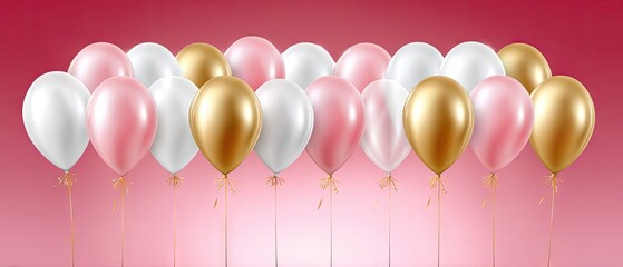 Celebrate with pink, gold, and pastel balloons for a birthday party or event in a lively and festive atmosphere