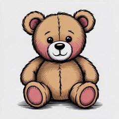 Teddy Bear Drawing With Simple Design and Standard Upscaling Technique for Clear Appearance