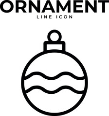 Christmas ornament line icon simple vector illustration for holiday design isolated on white background
