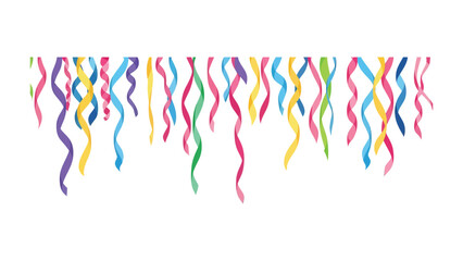Festive Streamers: Colorful streamers cascade in a vibrant display of celebration, symbolizing joy and festivity.
