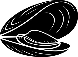 mussel shell silhouette vector illustration