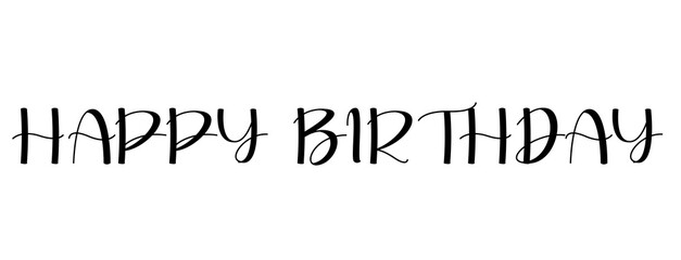 Happy birthday text on transparent background isolated