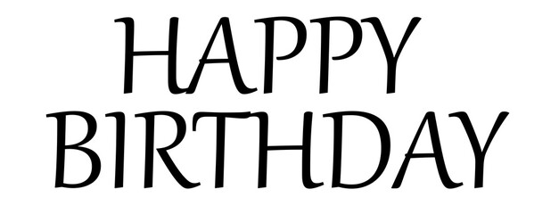 Happy birthday text on transparent background isolated