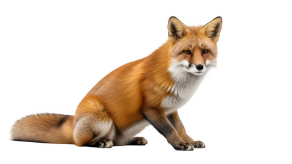 Fototapeta premium Red Fox, isolated on white or transparent background. PNG