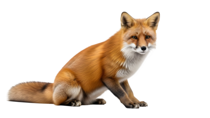 Red Fox, isolated on white or transparent background. PNG