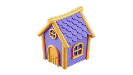 Cartoon House Illustration on White Background