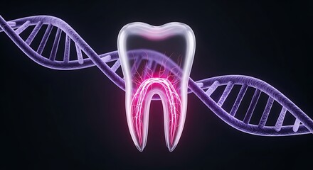 Tooth dna helix science medical research genetic dentistry concept
