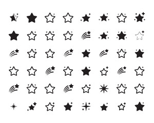 Star icons set. collection of sparkle, twinkle, shining, and glitter star symbols