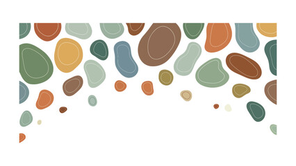 Abstract Organic Shapes Border: An appealing array of organic shapes in earthy tones forms a captivating border, creating a harmonious and vibrant design.