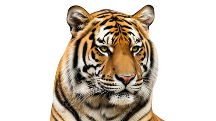 Naklejka premium Tiger Portrait, isolated on white or transparent background. PNG