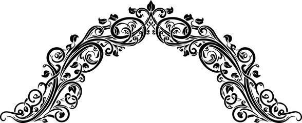 Elegant floral corner design perfect for invitations, cards, or decorative accents, with flowing lines and vintage charm, a timeless and sophisticated embellishment