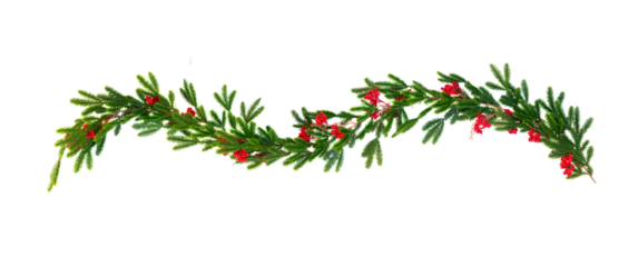 Christmas garland isolated on transparent background 