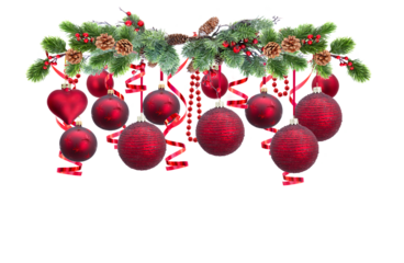 Christmas garland isolated on transparent background 