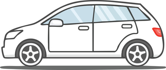 Naklejka premium Car vector illustration silhouette on road