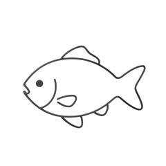 Isolated fish silhouette in minimalist design