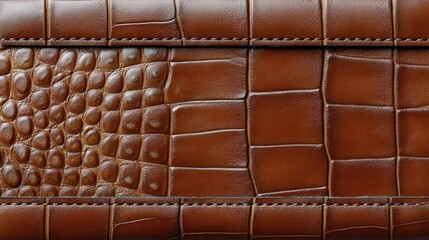 Obraz premium Clutched leather texture pattern with rich brown and copper tones showcasing detailed crocodile skin design for various design uses