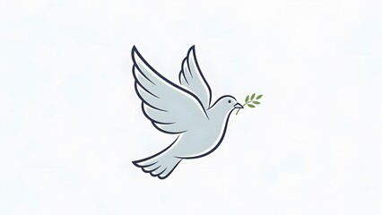 Obraz premium White dove carrying an olive branch