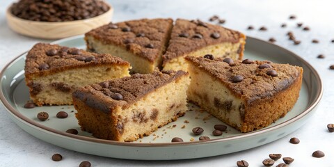 chocolate chip muffin on a plate