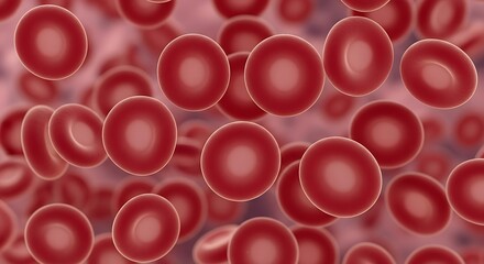 Microscopic view of healthy red blood cells circulating in the bloodstream