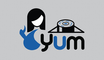 Vector illustration of a woman symbol for business services, technology, and web design concept