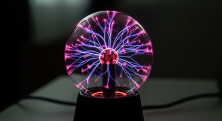 Enigmatic Plasma Ball Showcasing Radiant Filament Display of Ionized Gas Emission