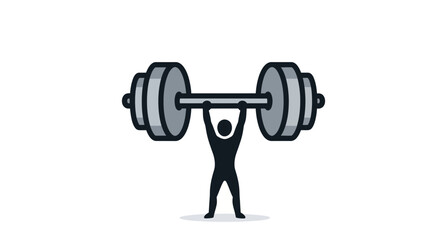 Strong silhouette lifting heavy barbell overhead showcasing fitness, determination, and healthy lifestyle for gym marketing and athletic content