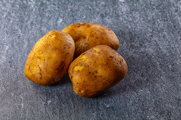 Raw potato heap for cooking