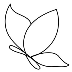 Minimal Butterfly Line Art