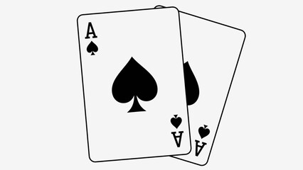 Ace of Spades Playing Cards Icon Illustration &ndash; Casino Poker Game Symbol