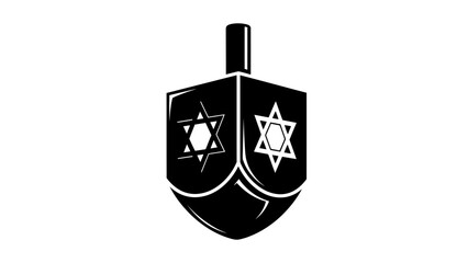 Obraz premium Dreidel Hanukkah Icon Illustration – Jewish Holiday Spinning Top Symbol