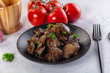Roasted chicken liver with green onion