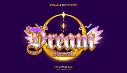 decorative dreamy moon editable text effect design