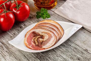 Iralian pancetta sausage pork meat