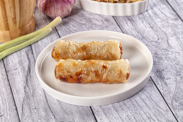 Vietnamese traditional nem roll with meat