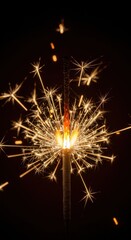 Ephemeral Radiance: A Sparkler's Dance Against the Velvet Night Sky Illuminating Festive Joy