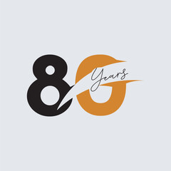 80 Year anniversary template design