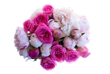 Bouquet of roses isolated on transparent background 