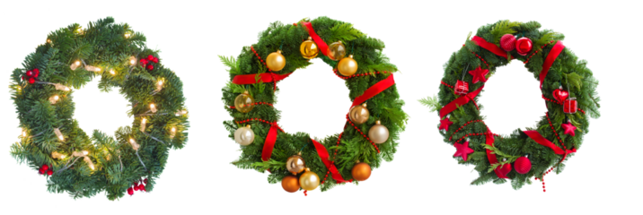 Christmas garland isolated on transparent background 