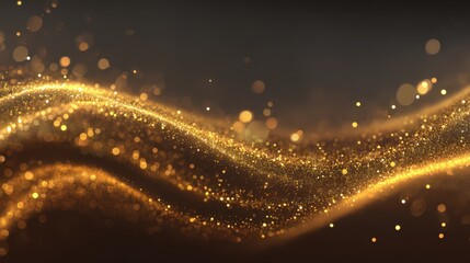Elegant gold glow with metallic specks and bokeh for marketing visuals