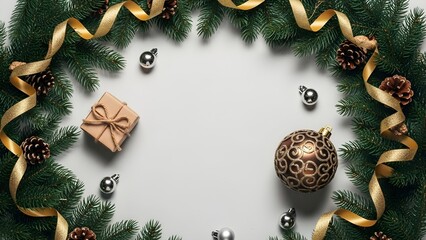 christmas decoration on wooden background