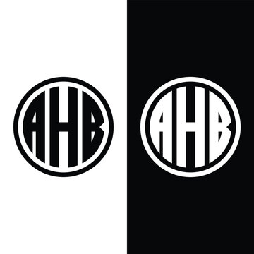 AHB Abstract Monogram Circle Logo Design Vector Illustration Stock Vector.