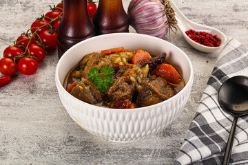 Gourmet Oxtail beef soup with vegetables