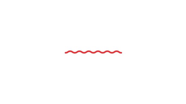 Minimalist red wavy line graphic element centered on a clean white background for design